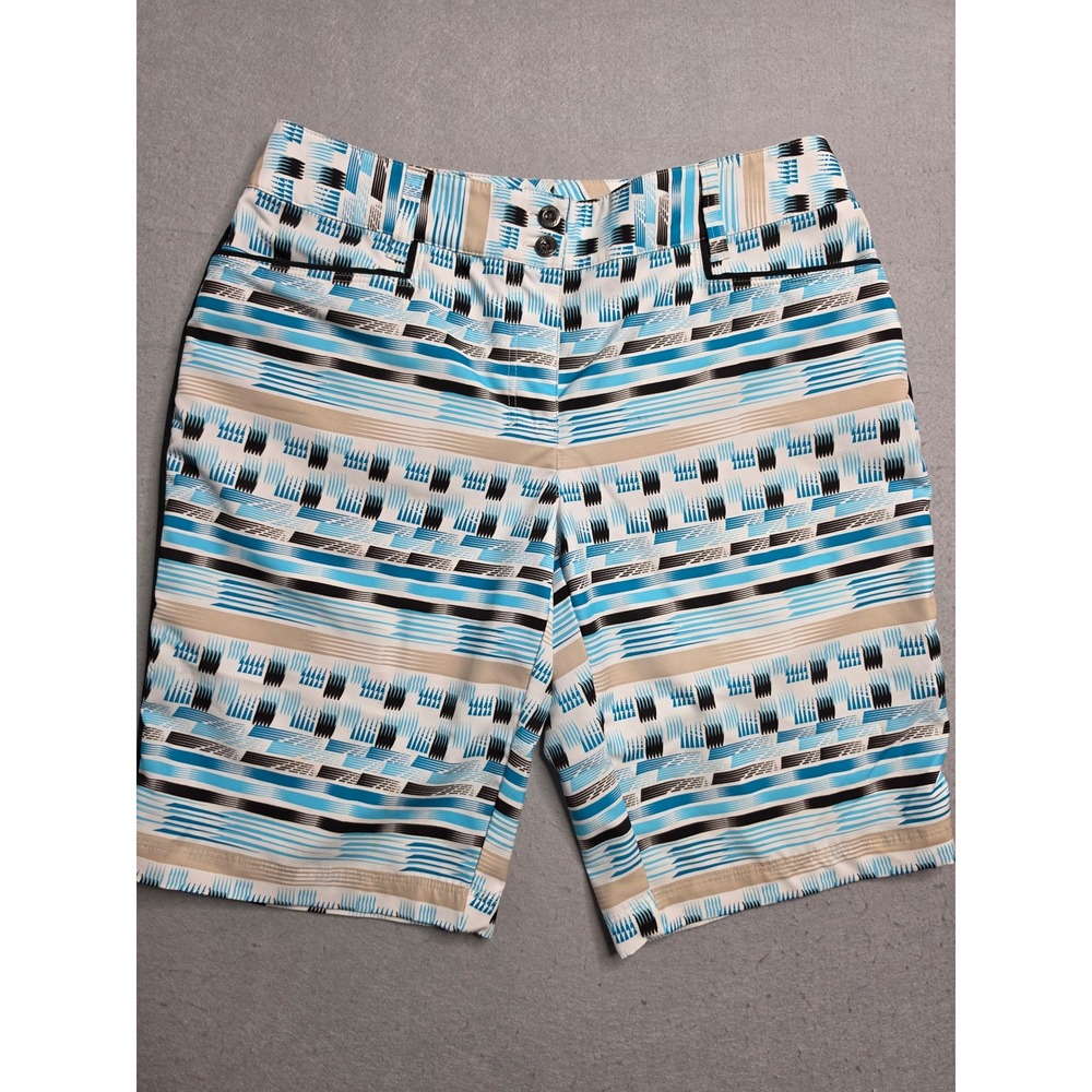 Chase54 Golf Shorts Womens 6 Multicolor Geometric Flat Front Performance Outdoor